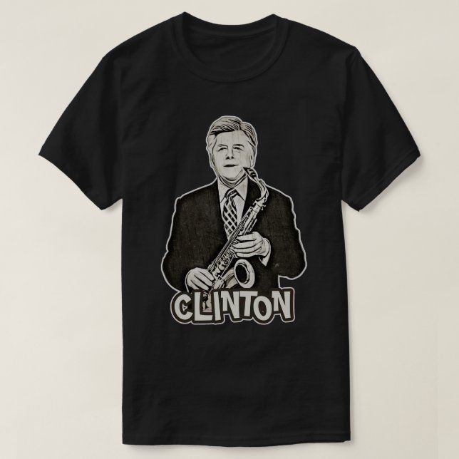 Bill Clinton Saxophone 90s Original Fan Art 1 T-Shirt (Design Front)