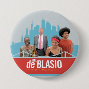 Bill de Blasio for NYC Mayor in 2013 3 Inch Round Button