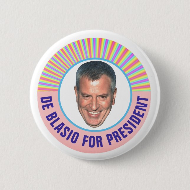 Bill de Blasio for President 2020 2 Inch Round Button (Front)