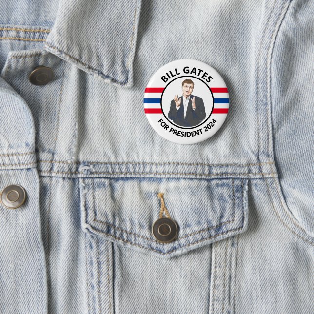 Bill Gates for President 2024 2 Inch Round Button (In Situ)