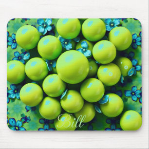 BILL ~ Marbles Pattern ~ Green and Blue ~ Mousepad