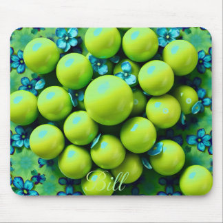 BILL ~ Marbles Pattern ~ Green and Blue ~ Mousepad