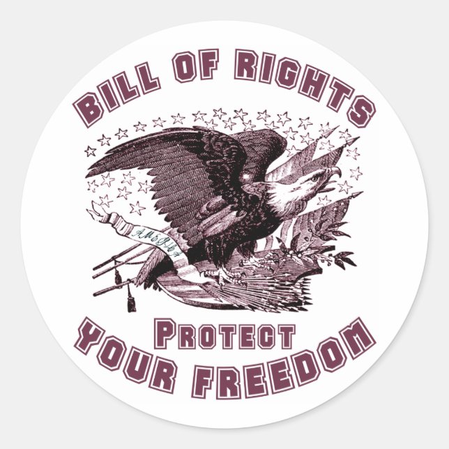 Bill Of Rights Classic Round Sticker (Front)