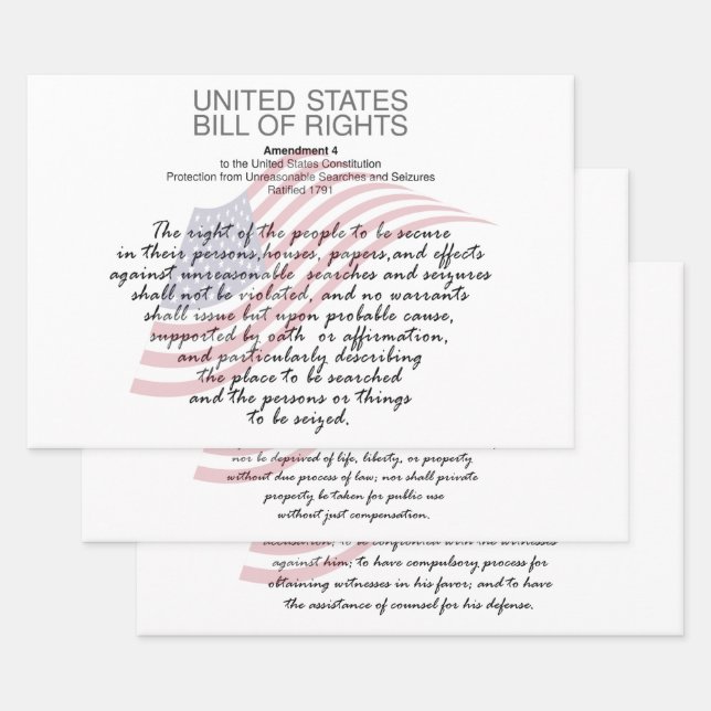 Bill of Rights The Amendments 4th to 6th Wrapping Paper Sheet (Set)