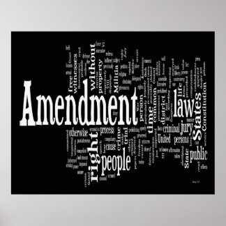 Bill of Rights Word Cloud Poster