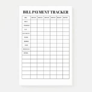 Bill Payment Tracker Dry Erase Magnetic Sheet Post-it Notes