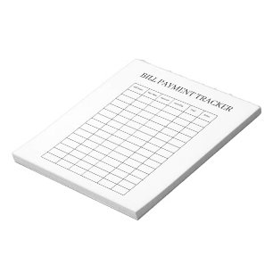 BILL PAYMENT TRACKER NOTEPAD