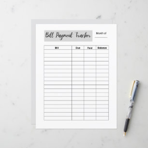 BILL PAYMENT TRACKER TEMPLATE