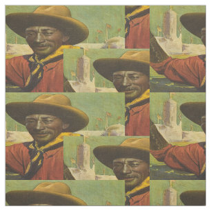 Bill Pickett Black Cowboy Steer Wrestler Fabric