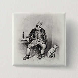 Bill Sykes and his dog, from 'Charles Dickens: A G 2 Inch Square Button