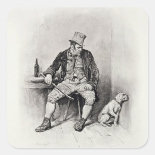 Bill Sykes and his dog, from 'Charles Dickens: A G Square Sticker