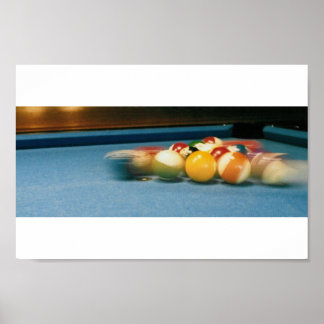 Billard / Biliards Table, boules, ques — Poster
