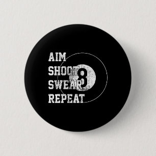 Billard Billiards 8 Eight Ball Retro Gift 2 Inch Round Button
