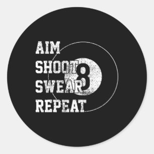 Billard Billiards 8 Eight Ball Retro Gift Classic Round Sticker