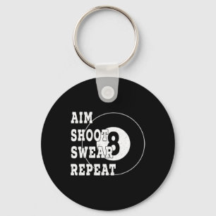 Billard Billiards 8 Eight Ball Retro Snooker Table Keychain