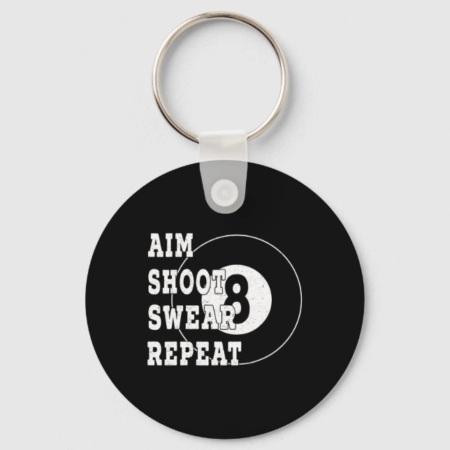 Billard Billiards 8 Eight Ball Retro Snooker Table Keychain (Front)