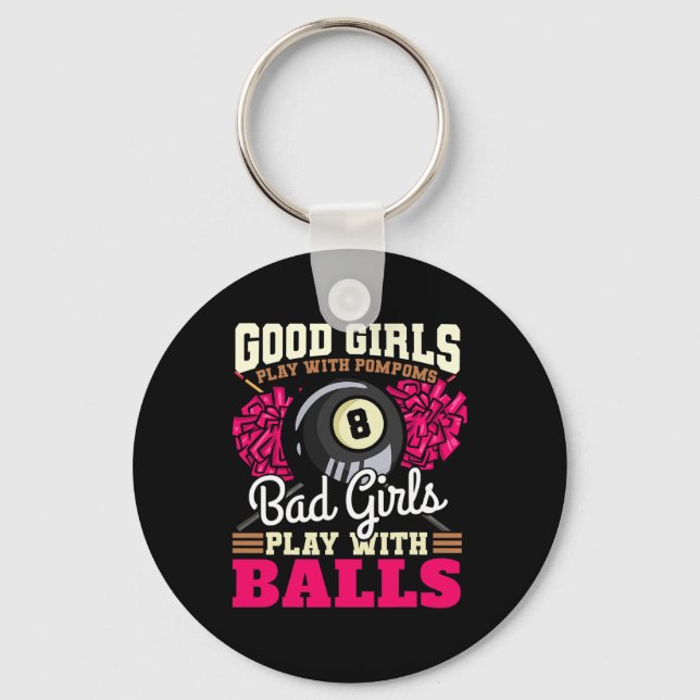 Billard Billiards Pool Snooker  Keychain (Front)