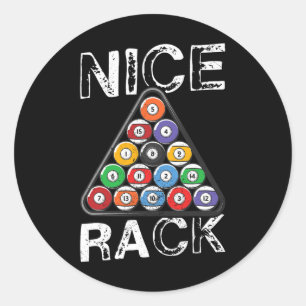 Billard Nice Rack Pool Billiards Humour Classic Round Sticker