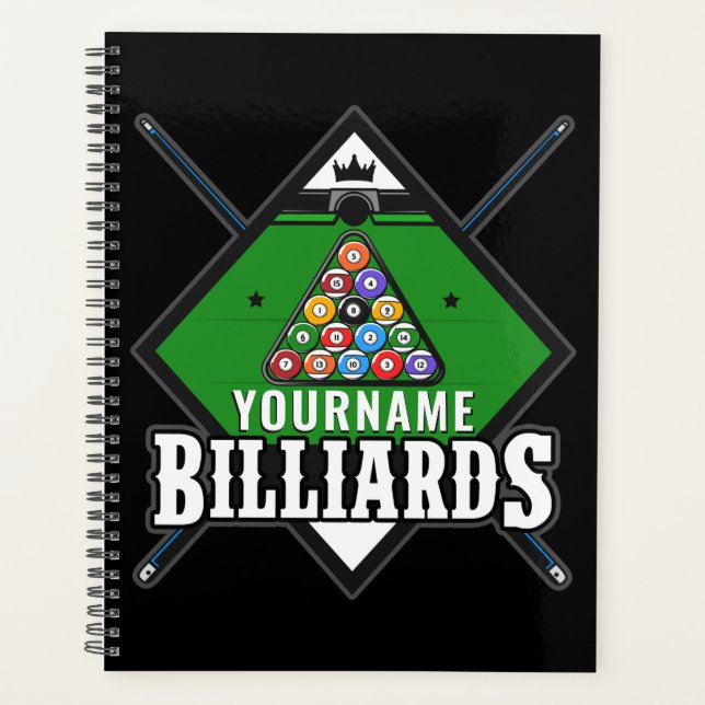 Billard personnalisé NOM Cue Rack Pool Room (Devant)