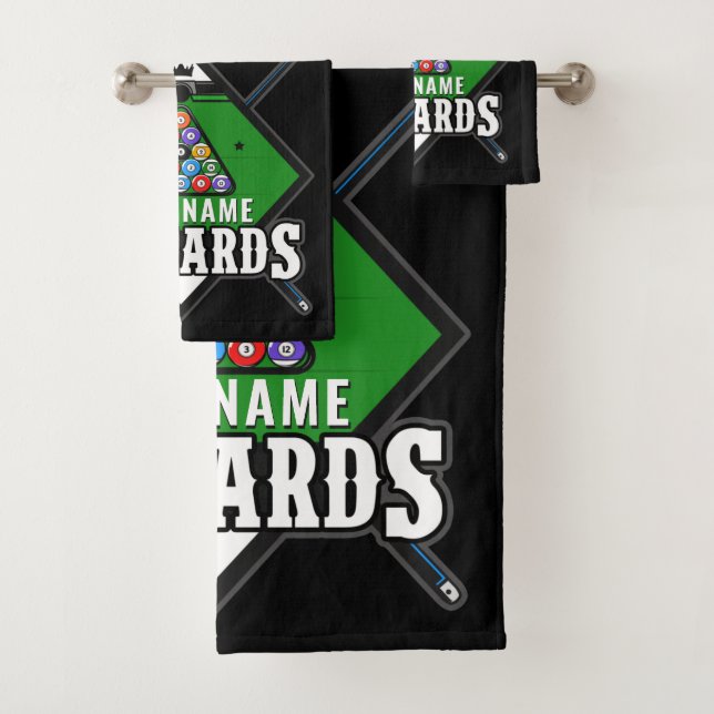 Billard personnalisé NOM Cue Rack Pool Room (En situation)