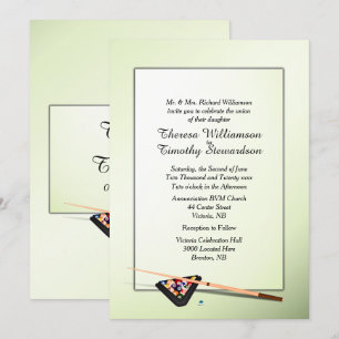 Billard Thème Vert Tint Faire-part de mariage