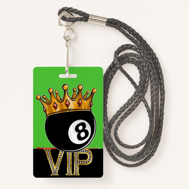 Billard VIP - Badge Lanyard Snooker (Devant avec lanière)