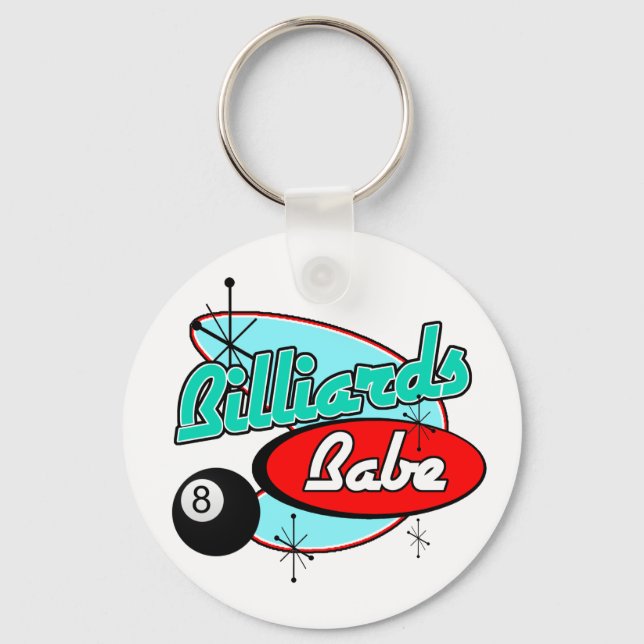 Billards Babe Keychain (Front)