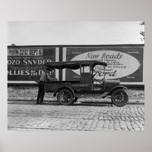 Billboard Company Worker, 1925. Vintage Photo Poster