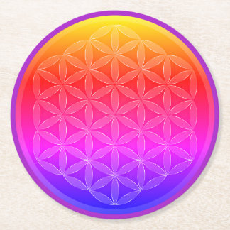Billboard Flower of Life Round Paper Coaster