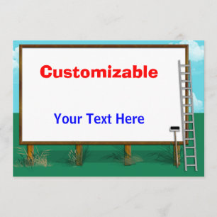 Billboard Greeting - Customizable, Blank Back Card