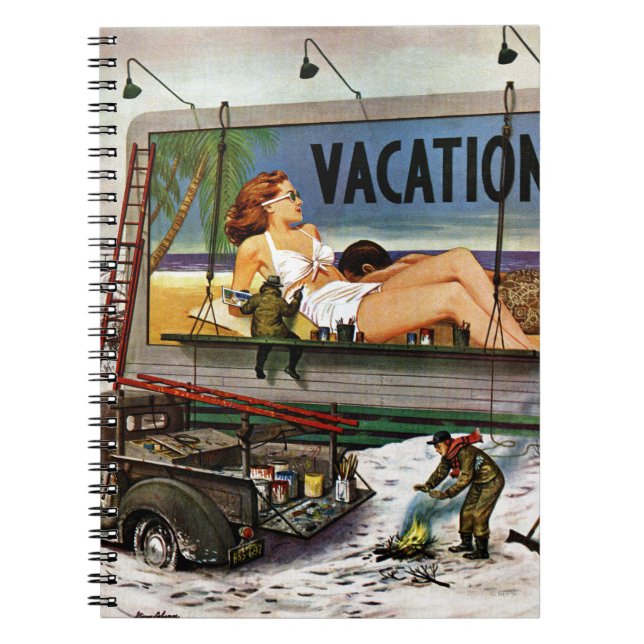 Billboard Painters in Winter by Stevan Dohanos Notebook (Front)