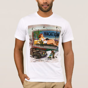 Billboard Painters in Winter by Stevan Dohanos T-Shirt