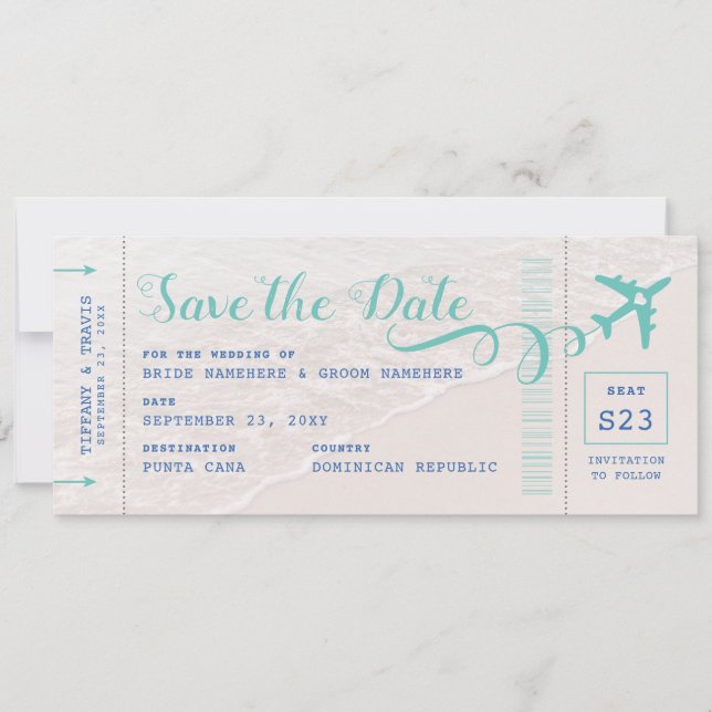 Billet à la carte d'embarquement à la plage Enregi (Devant)