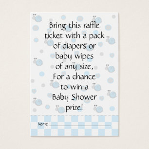 Billet baby shower au raffe/pinces et escargots