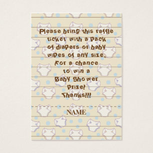 Billet baby shower Raffle/Bleu/Construire Une Bibl