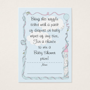 Billet baby shower Raffle/Château rose/bleu
