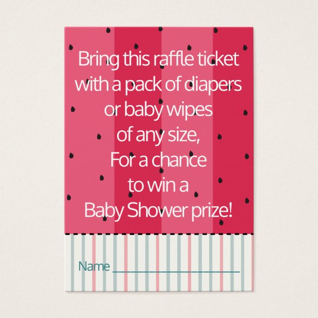 Billet baby shower Raffle/pastèque Parapluie (Devant)