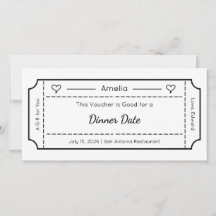 Billet cadeau, carte de billet cadeau personnalisé