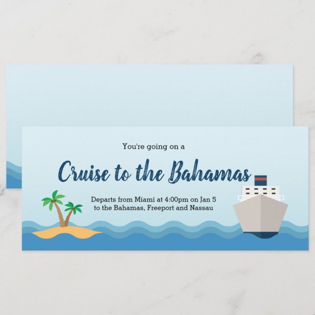 Billet cadeau de croisière Invitation (Devant / Derrière)