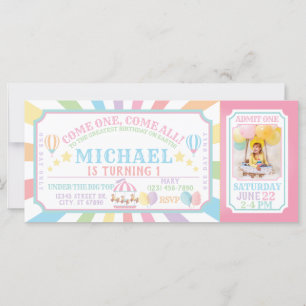 Billet Carnaval Cirque Invitation Anniversaire