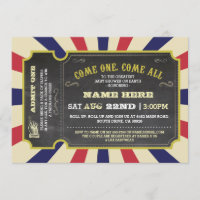 Billet Carnaval de cirque Invitation Baby shower b