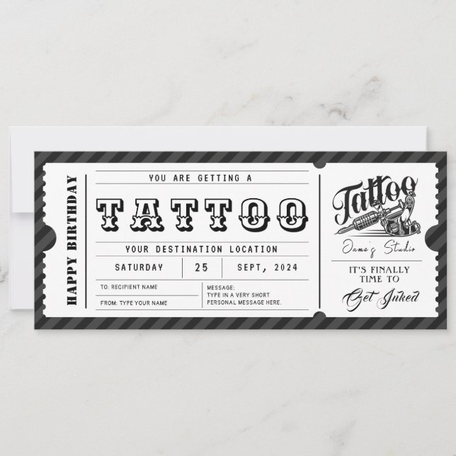 Billet Carte Cadeau Certificat Chèque Cadeau Tatou (Devant)