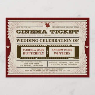Billet cinéma - Faire-part de mariage