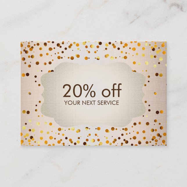 Billet Coupon Or Confetti Bons de réduction Cadeau (Devant)