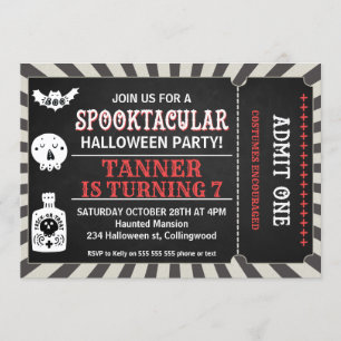 Billet d'anniversaire Boys Halloween Invitation
