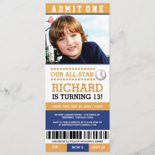 Billet d'anniversaire de baseball Invitations