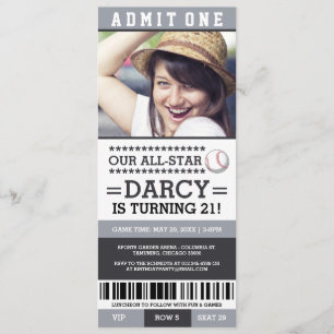 Billet d'anniversaire de baseball Invitations