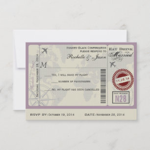 Billet d'avion Réponse Mariage
