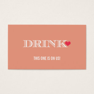 Billet de boisson Mariage rouge Peach Coeur mignon