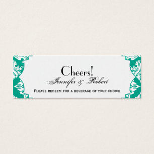Billet de boisson White Emerald Green Mariage dama